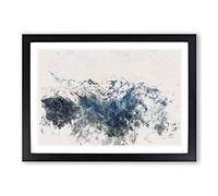 Hidden Lake in Whistler Canada Watercolour Framed Print | A2 Black Framed Wall Art | Ready to Hang | Modern Landscape Picture | Living Room Bedroom Lounge Office