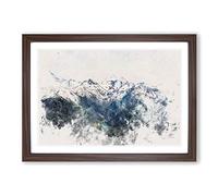 Hidden Lake in Whistler Canada Watercolour Framed Print | A2 Walnut Framed Wall Art | Ready to Hang | Modern Landscape Picture | Living Room Bedroom Lounge Office