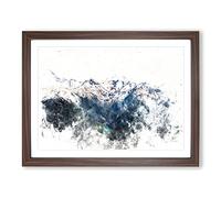 Hidden Lake In Whistler Canada Watercolour Modern Framed Print | A2 Walnut Framed Wall Art | Ready to Hang | Modern Landscape Picture | Living Room Bedroom Lounge Office