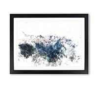 Hidden Lake In Whistler Canada Watercolour Modern Framed Print | A4 Black Framed Wall Art | Ready to Hang | Modern Landscape Picture | Living Room Bedroom Lounge Office