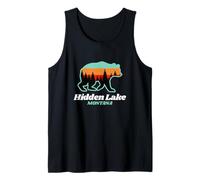Hidden Lake Montana Fishing Summer Bear Tank Top