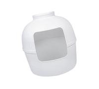 Hidden Litter Box Cat Planter Litter Box Pet Supplies Cat Sand Basin Easy to Clean Round Portable Cat Litter Tray Litter Pan, white