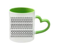 Hidden Message - “F*ck This Shit” Optical Illusion Design, 11oz Heart Handle Cup, Coffee, Tea Mug. (Green)