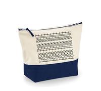 Hidden Message - “F*ck This Shit” Optical Illusion Design, Travel Bag, Girl Makeup Bag, Canvas Accessory Bag. (Natural Navy, M)