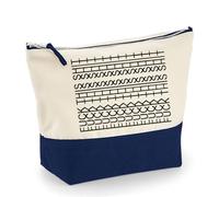 Hidden Message - “F*ck This Shit” Optical Illusion Design, Travel Bag, Girl Makeup Bag, Canvas Accessory Bag. (Natural Navy, L)