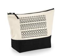 Hidden Message - “F*ck This Shit” Optical Illusion Design, Travel Bag, Girl Makeup Bag, Canvas Accessory Bag. (Natural Black, L)