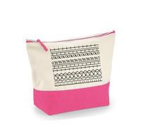 Hidden Message - “F*ck This Shit” Optical Illusion Design, Travel Bag, Girl Makeup Bag, Canvas Accessory Bag. (Natural True Pink, M)