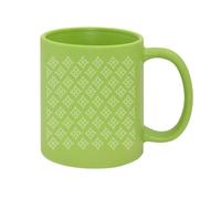 Hidden Message - Funny Abstract Middle Finger Pattern, Full Coloured Frosted Coffee Mug. (Green)