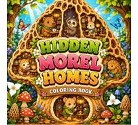 Hidden Morel Homes Coloring Book with Cozy Forest Cottages, Cute Woodland Animals, Enchanted Mushroom Villages, and Magical Nature Scenes