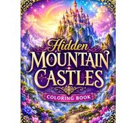 Hidden Mountain Castles Coloring Book: 50 Enchanted Fantasy Kingdoms with Secret Castles, Giant Flowers, Mushroom Villages, Magical Mountains, Crystal ... for Adults Relaxation and Stress Relief
