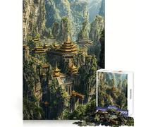 Hidden Mountain Sanctuary Jigsaw Puzzle for Adults 1000 Pieces Logic Fun Clear Hue Playful Challenge Santa Present (38x26cm)