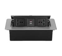 Hidden Multifunctional Power Desktop Socket, Pop-Up Conference Table Socket with Universal Serial Bus, Floor/Desktop Installation,Silver