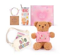 HIDDEN NUTS Big Sister Gifts for Girls, Big Sister Cup Stainless Steel Mug Vacuum Insulated Tumbler, New Sibling Gifts for Little Girls, New Sis Gift Set of 6