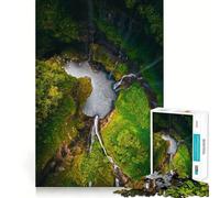 Hidden Oasis 1000 Piece Jigsaws for Teenagers Puzzle DIY Fun Bright Hue Pattern Build Wall Accent (50x75cm)