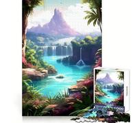 Hidden Oasis Island River Jigsaw 1000 Pieces for Teenagers Brain Exercise Clean Connection Real Challenge Unique Gift (38x26cm)