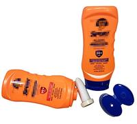 Hidden Orange Sunscreen Flask By Smuggle Mug | Dispenses Sunblock | Disguised Container for Liquor | Secret Bottle to Hide Booze | Cruise Travel Containers | Flasks For Smuggling Beverages
