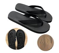 Hidden Penis Flops, Parody Creative Penis Slippers, Spoof Beach Flip Flops, Summer Beach Comfort Non Slip Sandal, Quick-Dry Men's Beach Sandals, Novelty Penis Flip Flops (Black,10)