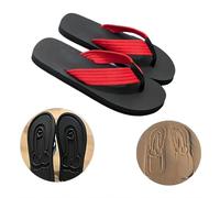 Hidden Penis Flops, Parody Creative Penis Slippers, Spoof Beach Flip Flops, Summer Beach Comfort Non Slip Sandal, Quick-Dry Men's Beach Sandals, Novelty Penis Flip Flops (Red,5.5)