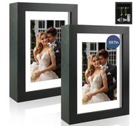 Hidden Picture Frame Safe 5x7- Disguised Storage Frame with Secret Compartment to Hide Cash, Jewelry, Keys - Wall or Tabletop Diversion Safe Blends with Home Décor, Black, 2-Pack