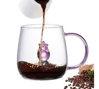 Hidden Pink Glass Mug, Cactus Wine Glasses, Glass Mug With Pretty Figurine Inside, Stemless Glass For Wine, Water, Milk And More Again, Coffee Mug, Tea, Unique Cup In For