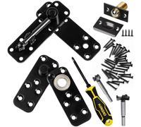 Hidden Pivot Hinge for Secret Door & Hidden Bookcase,570Lbs Load-Bearing,360°Rotation Hidden Door Hardware Set with Sturdy Steel,Smooth Bearing Design 1Set (Black)