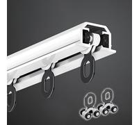 Hidden Recessed 2.3-19.6ft Ceiling Rail for Room Divider Invisible Design Aluminum White (9.5ft/290cm)