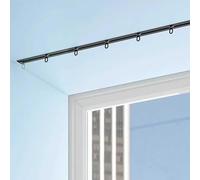 Hidden Recessed Ceiling curtain track Built-in sliding Mount Room Divider Curtain Rod Shower Tracks For Living Bedroom Drop(Black,4m(13.1ft))