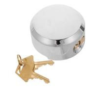 Hidden Shackle Puck Lock for Trailers and Work Van Security | Tamper Resistant, Weather Resistant Alloy Steel, Includes Keys, Silver Finish, Outdoor Transport Use