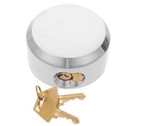Hidden Shackle Trailer Padlock, Heavy Duty Vehicle Security Lock | Alloy Steel Build, Silver Finish, 2.87x2.87x1.50 in Size, Keys Included
