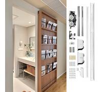 Hidden Sliding Barn Door Hardware and Track Kit, Floating Wall Mounted Invisible Sliding Door Track, No Floor Track Ghost Door with Soft Close Mechanism