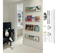 Hidden Sliding Bookshelf Door Hardware Kit, Invisible Ghost Door Track System, Wall Mounted Soft Close Barn Door Kit for Interior Wooden Door(120cm/47.2in)