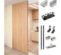 Hidden Sliding Door Hardware Kit for Barn Doors Soft Close Mechanism 155cm/5.1ft Ideal for Interior Use and Easy to Install Upgrade Your Home Decor.