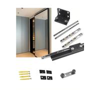 Hidden Sliding Door Hardware Kit, Modern Trackless Invisible Ghost Door Gear, Heavy Duty Floating Barn Door Track for Wood Door, Mirror, Kitchen & Bathroom(120cm/3.9ft)
