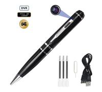 Hidden Spy Camera Mini Pen Recorder 1080P FHD Video Audio To Internal 64GB Memory