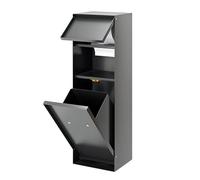 Hidden Stainless Steel Bathroom- Recessed Toilet Paper Holder & Storage Cabinet for Toilet Brush - Modern Gray Design for Shower Rooms & Public Spaces
