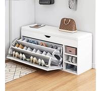 Hidden Storage Shoe Bench for Kids & Adults Padded Leather Shoe nizer Entryway Furniture White 100 x 50 x 31 cm - Stylish & Functional Shoe Storage Solution