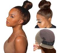 Hidden Strap 360 Full Lace Front Wigs Chocolate Brown Color Human Hair Straight 360 Full Lace Glueless Wigs Human Hair With Drawstring Pre-Cut Lace Pre-Plucked Natural Hairline for Women 20Inch