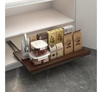 Hidden Toe Kick Drawer for Kitchen Cabinets, Under Cabinet Space-Saving Storage, Easy to Access Cabinet Drawers with Push to Open Drawer Slide(Walnut,WxD-60x30cm(23 5/8x11 3/4"))