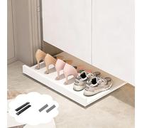 Hidden Toe Kick Drawer, Under Cabinet Pull Out Storage with Push to Open Drawer Slide & Base Panel, Wood Shoe Organizer Drawer Modern Custom