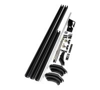 Hidden Track Quiet Buffered Sliding Door Hardware Dual Cushion System Aluminum Wood Overhead Pulley for Bedroom Entrance(Left 600-1200mm)