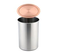 Hidden Trash Can Cover Round Stainless Steel Trash Lid Builtin Waste Basket for Home Bedroom Kitchen Modern Design Sleek Black Waste Container