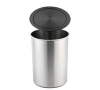 Hidden Trash Can Lid Round Stainless Steel Waste Cover BuiltIn Trash Bin for Home Bedroom Kitchen Black Waste Basket SpaceSaving Design Stylish and Durable