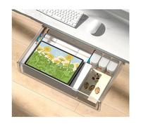 Hidden Under Desk Drawer Storage Box, Self Adhesive Pop Up Organizer Tray With Slide Rail Snap,Gray1,size(Transparent1)