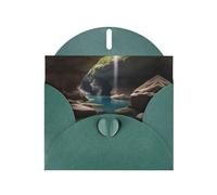 Hidden underground river print Dark Green Pearlescent Paper Holiday Card with Envelope. Suitable for birthday wishes wedding congratulations and condolences.