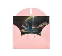 Hidden underground river print Pink Pearlescent Paper Holiday Card with Envelope. Suitable for birthday wishes wedding congratulations and condolences.