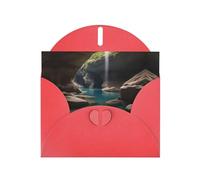 Hidden underground river print Red Pearlescent Paper Holiday Card with Envelope. Suitable for birthday wishes wedding congratulations and condolences.