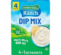 Hidden Valley Original Ranch Dips Mix, Gluten Free, Keto-Friendly (Package May Vary), 1 Ounce (Pack of 4)