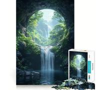 Hidden Waterfall 1000 Pieces Jigsaw Puzzles for Adults Focus Train Fade Resist Home Enjoyable Santa Present (50x75cm)