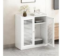 Hidden WiFi Router Storage Cabinet with Adjustable Shelves Large ty Cable Management & Ventilation for Home & OfficeWhite (59x25x67cm)