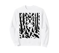 Hidden Wolf in Forest optical illusion Sweatshirt